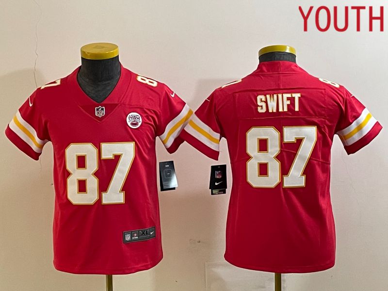 Youth Kansas City Chiefs #87 Swift Red 2024 Nike Vapor Untouchable Limited NFL Jersey->->Youth Jersey